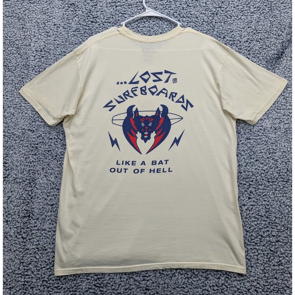 Lost Surfboards Like A Bat Out Of Hell Shirt Mens LG Beach Travel Vacation Cali